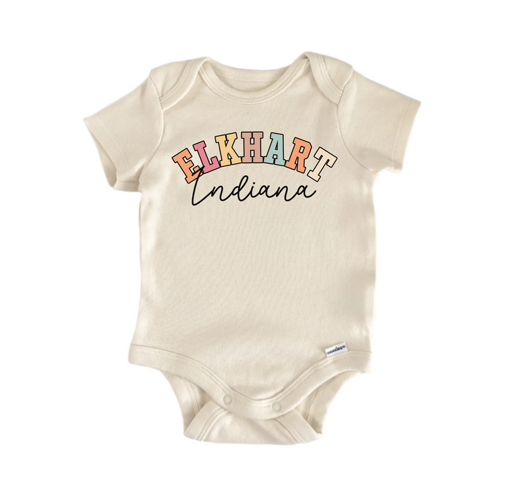 Elkhart Indiana - Baby Boy Girl Clothes  Bodysuit Funny Cute