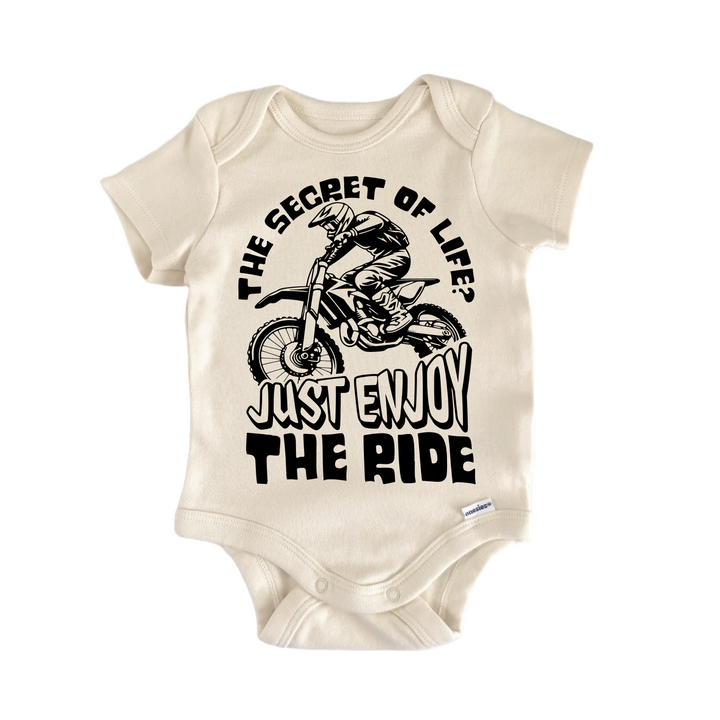 Enjoy Ride Dirt Bike Atv - Baby Bodysuit  Funny Cute Onesie® | North Fork Forager LLC