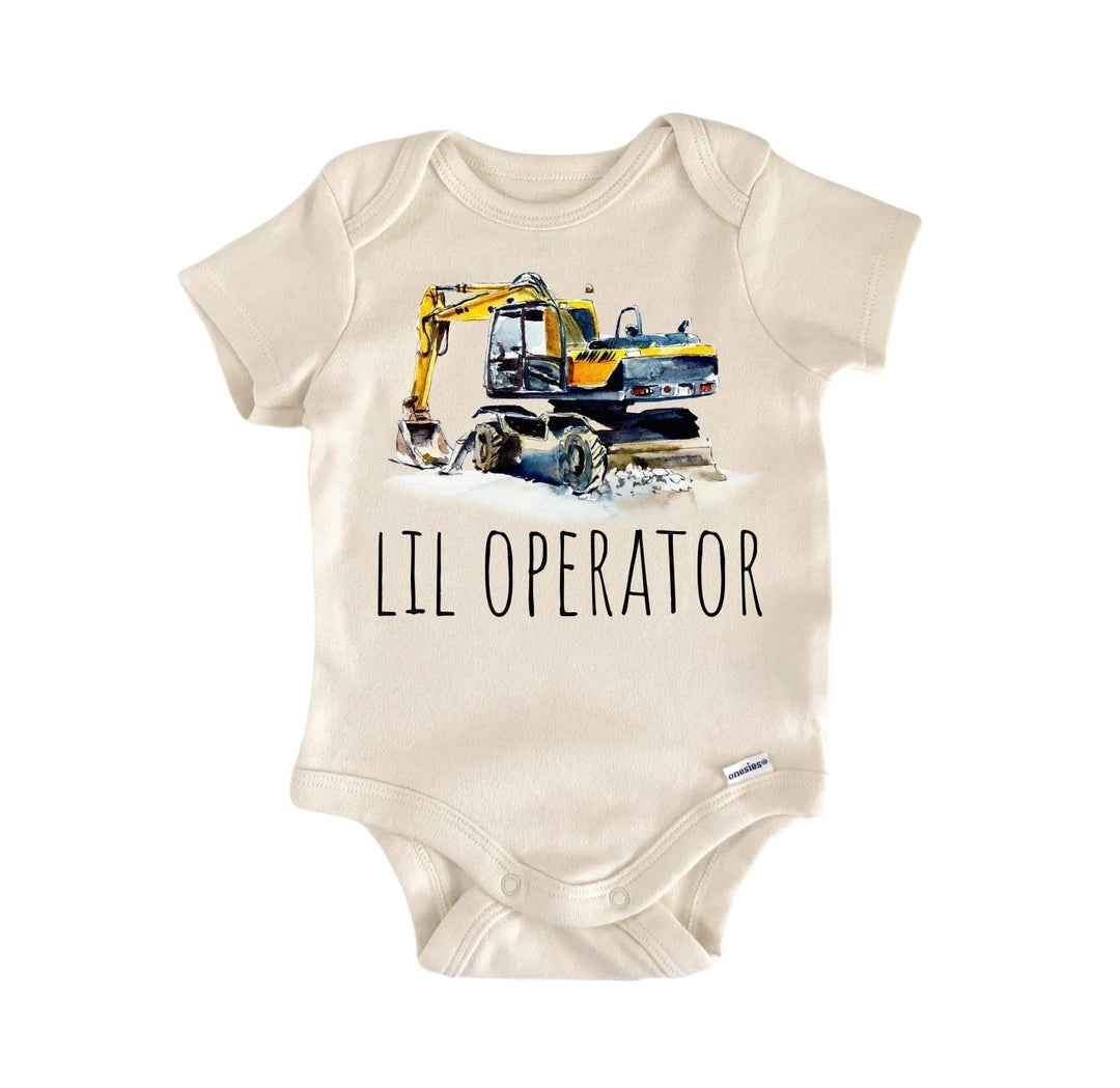 Excavator Construction - Baby Boy Girl Clothes Infant Onesie® Funny Cute Newborn GS1  Funny Cute Onesie® | North Fork Forager LLC