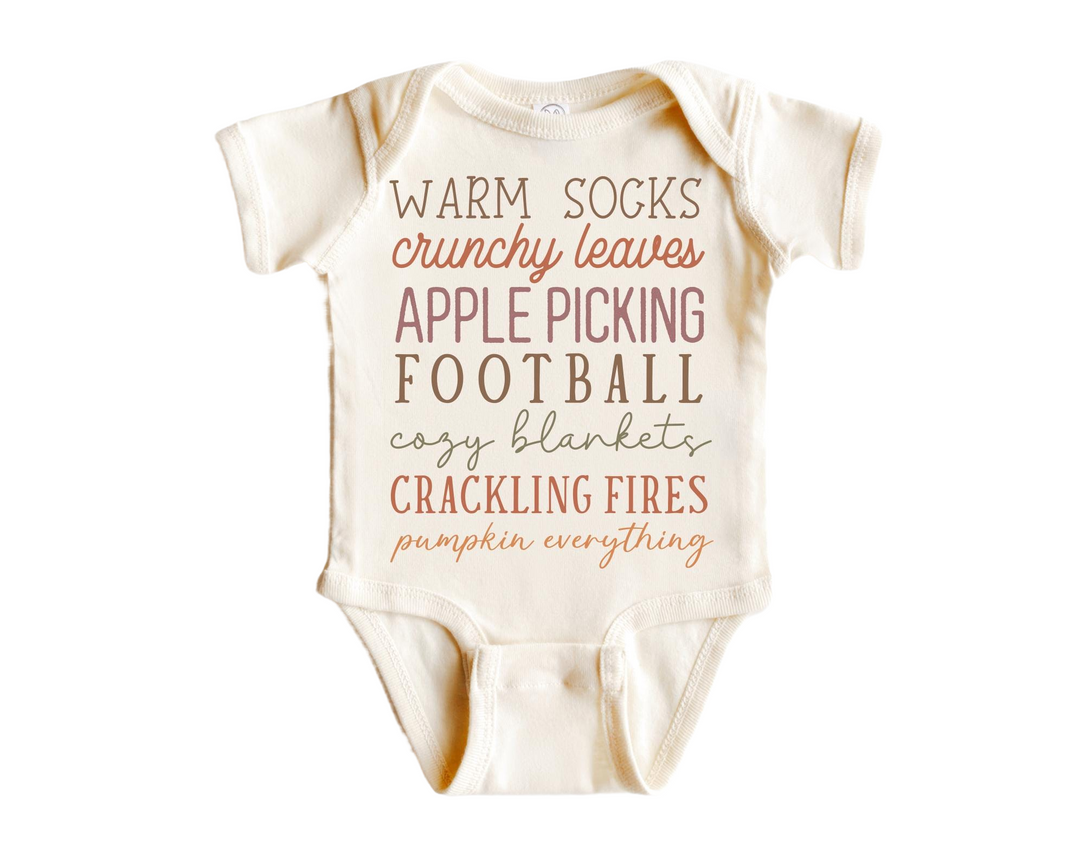 Fall October November - Baby Boy Girl Clothes Infant Bodysuit Funny Cute Newborn  Funny Cute Onesie® | North Fork Forager LLC