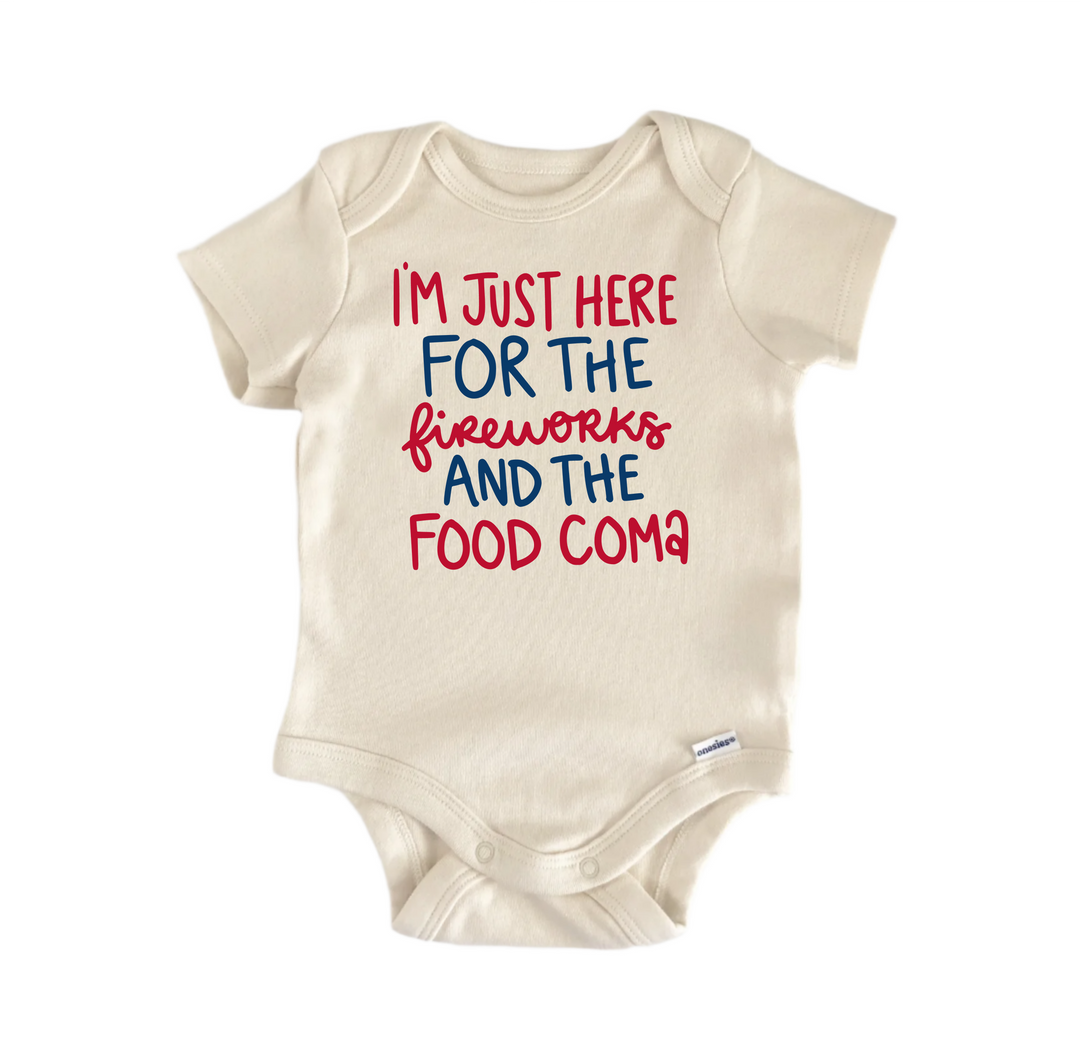 Fireworks Coma July 4th -  Baby Boy Girl Clothes  Bodysuit Funny Cute Newborn  Funny Cute Onesie® | North Fork Forager LLC