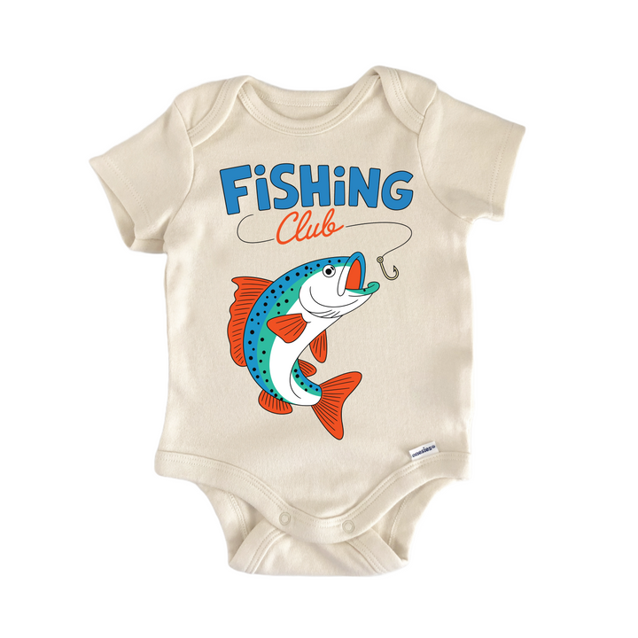 Fishing Club Hook Bass - Baby Bodysuit  Funny Cute Onesie® | North Fork Forager LLC