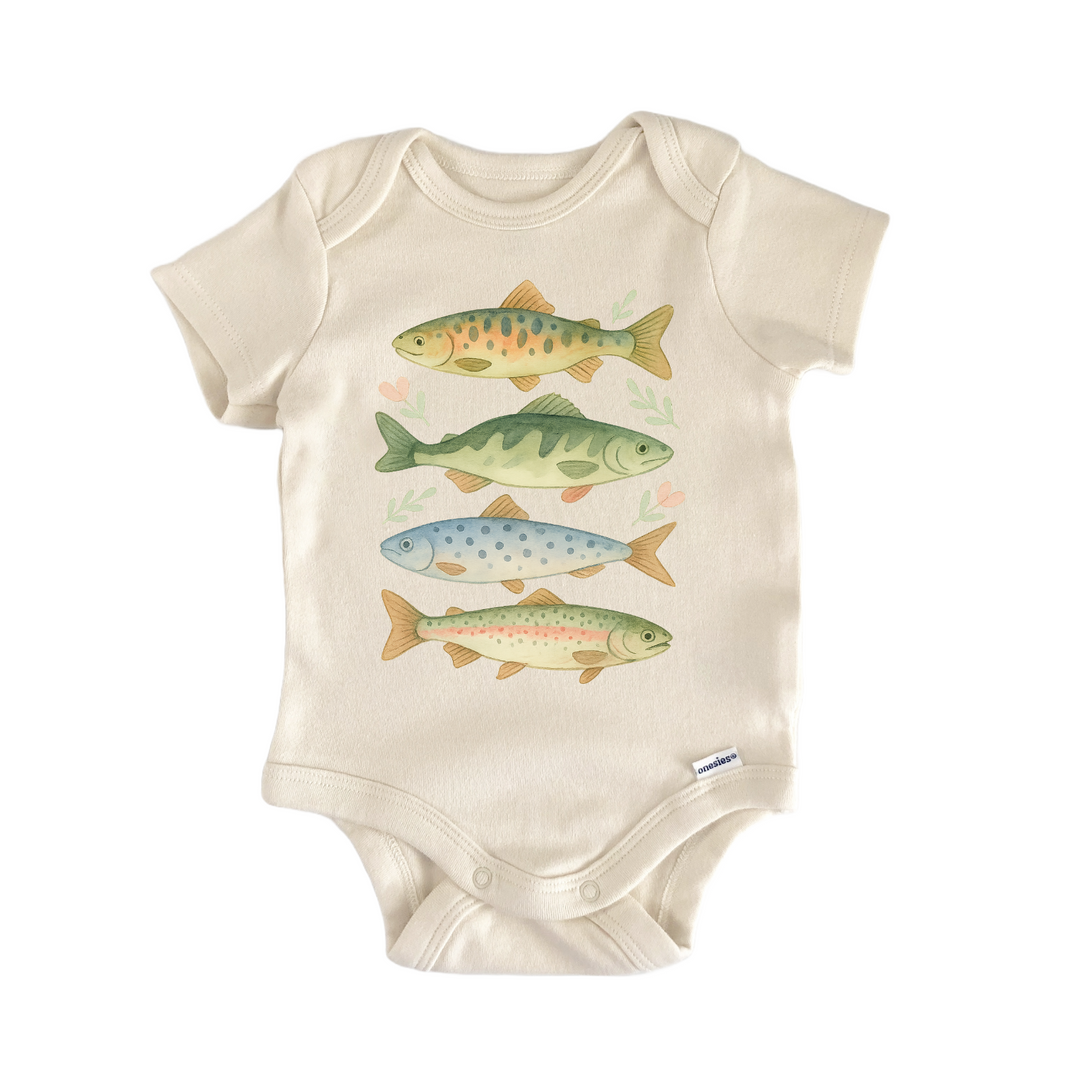 Fishing Fish Retro Baby Gift Baby Bodysuit