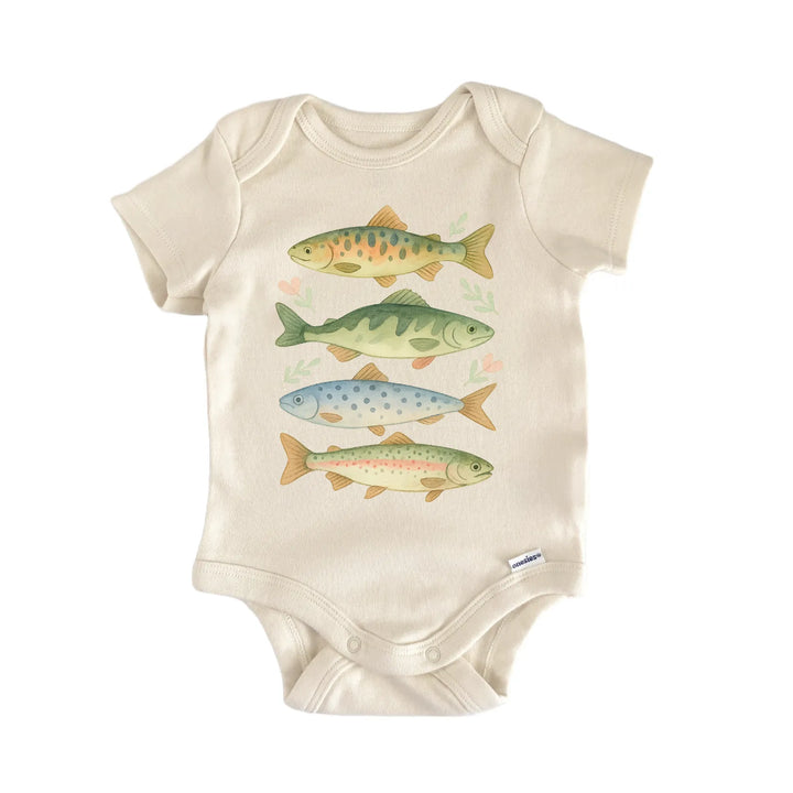 Fishing Fish Retro Baby Gift Baby Bodysuit