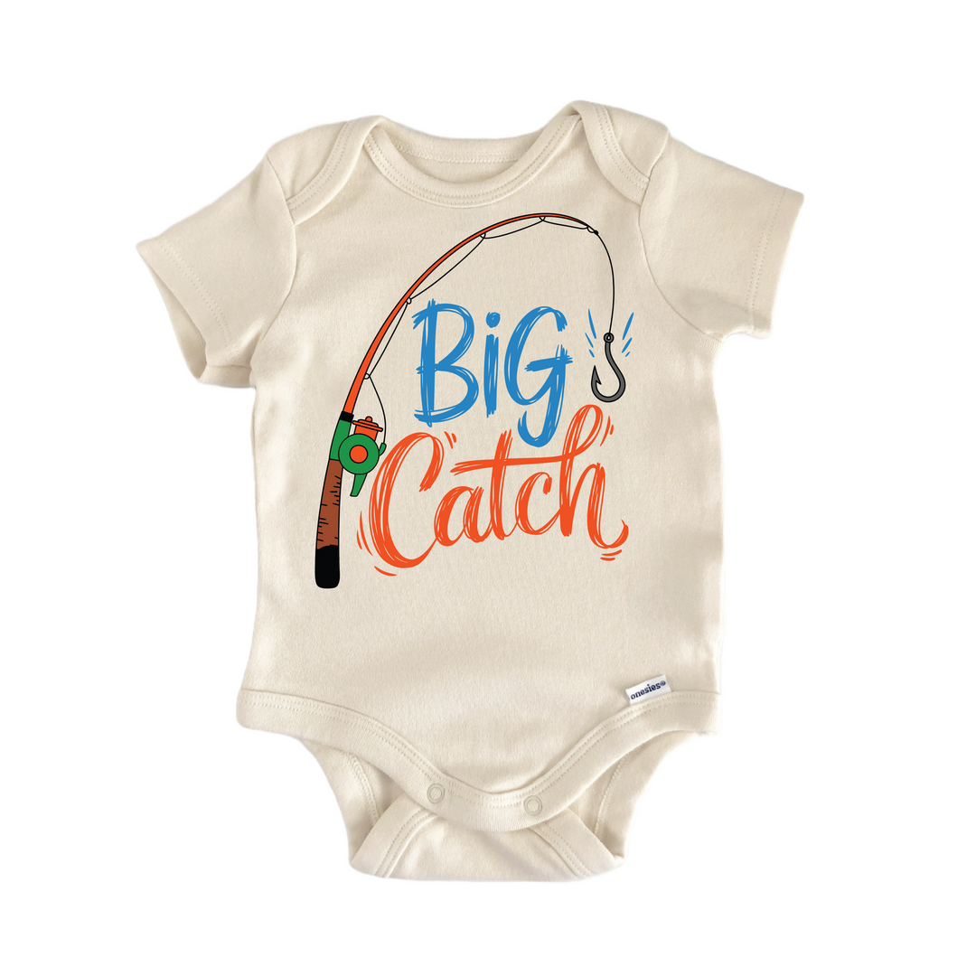Fishing Pole Big Catch - Baby Bodysuit  Funny Cute Onesie® | North Fork Forager LLC