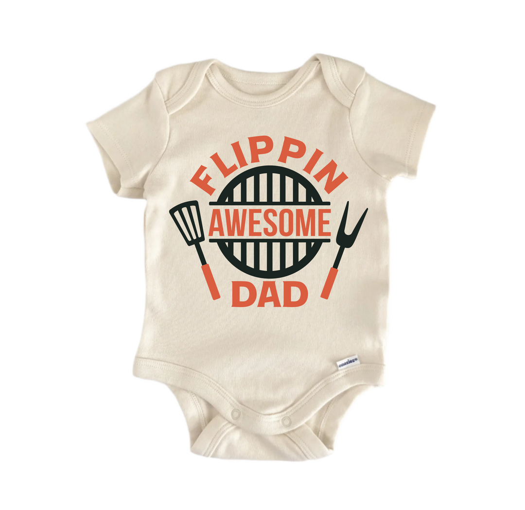 Flippin Awesome Dad Father's Day - Baby Boy Girl Clothes  Bodysuit Funny Cute  Funny Cute Onesie® | North Fork Forager LLC