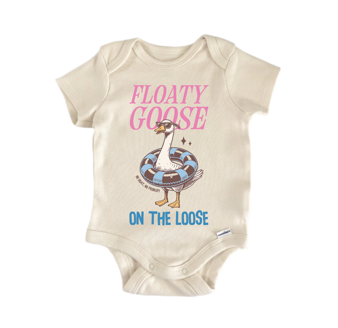 Floaty Silly Goose - Baby Bodysuit  Funny Cute Onesie® | North Fork Forager LLC