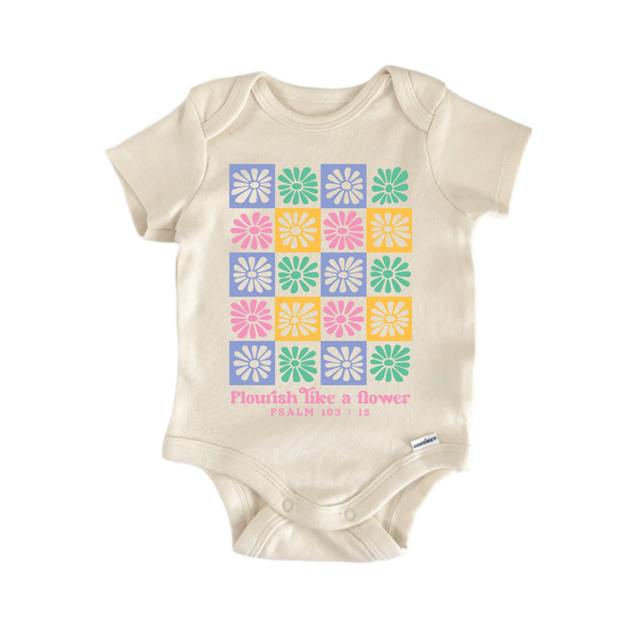 Flourish Flower Jesus Christian Religious God -  Baby Boy Girl Clothes  Bodysuit