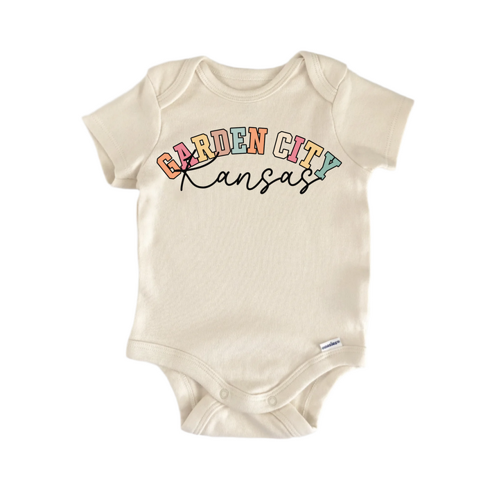 Garden City  Kansas - Baby Boy Girl Clothes  Bodysuit Funny Cute