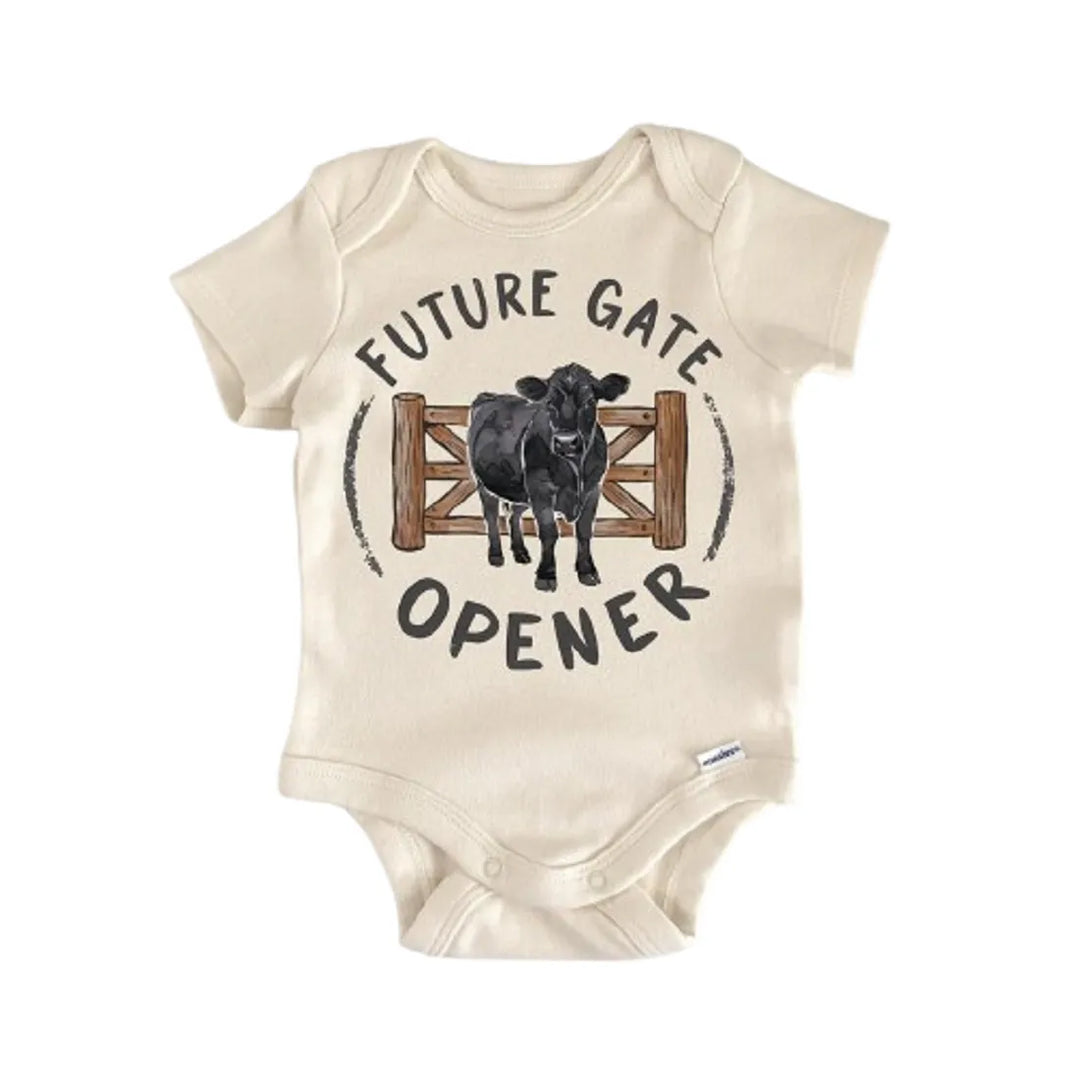 Future Gate Opener Farm Rural - Baby Boy Girl Clothes Infant Onesie® Funny Cute GS1  Funny Cute Onesie® | North Fork Forager LLC