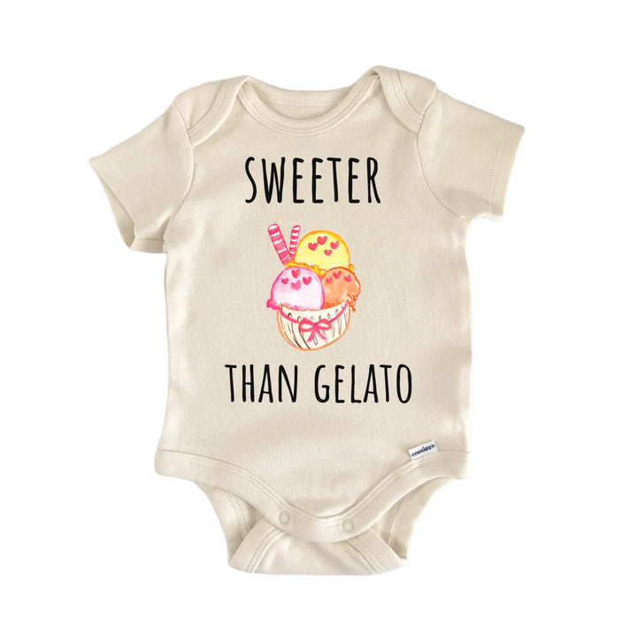 Gelato Italian Icecream Dessert Foodie Baby Gift Baby Bodysuit