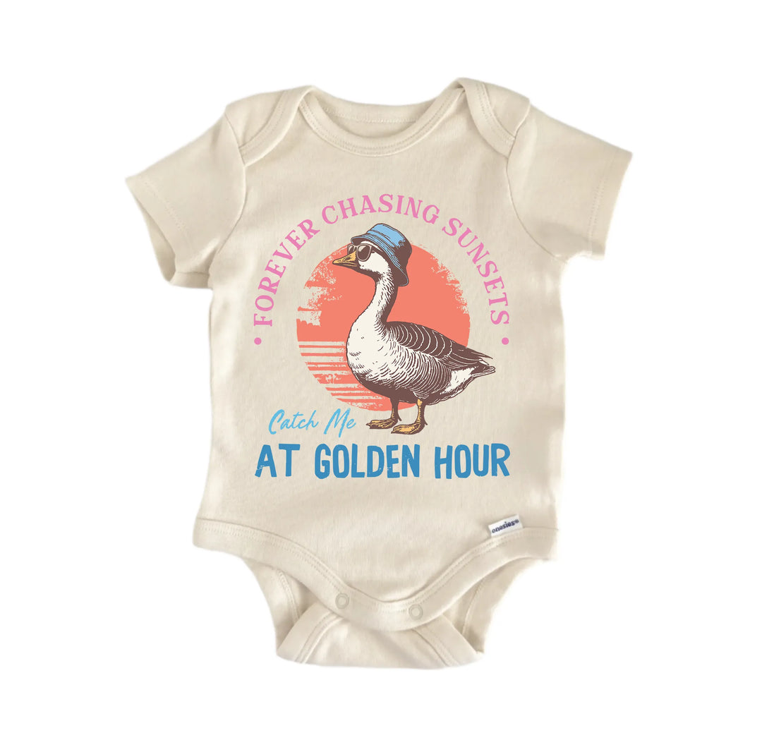 Golder Hour Summer Goose - Baby Bodysuit  Funny Cute Onesie® | North Fork Forager LLC