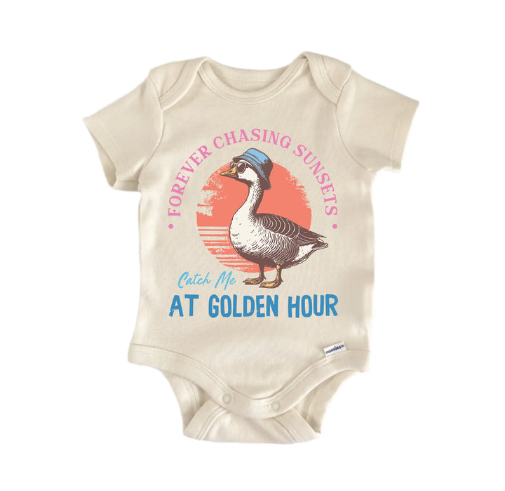 Golder Hour Summer Goose - Baby Bodysuit  Funny Cute Onesie® | North Fork Forager LLC