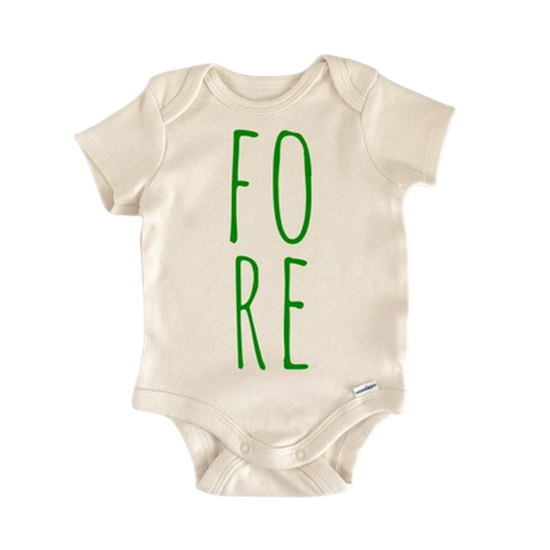 Golf Fore  - Baby Boy Girl Clothes Infant Bodysuit Funny Cute Newborn  Funny Cute Onesie® | North Fork Forager LLC