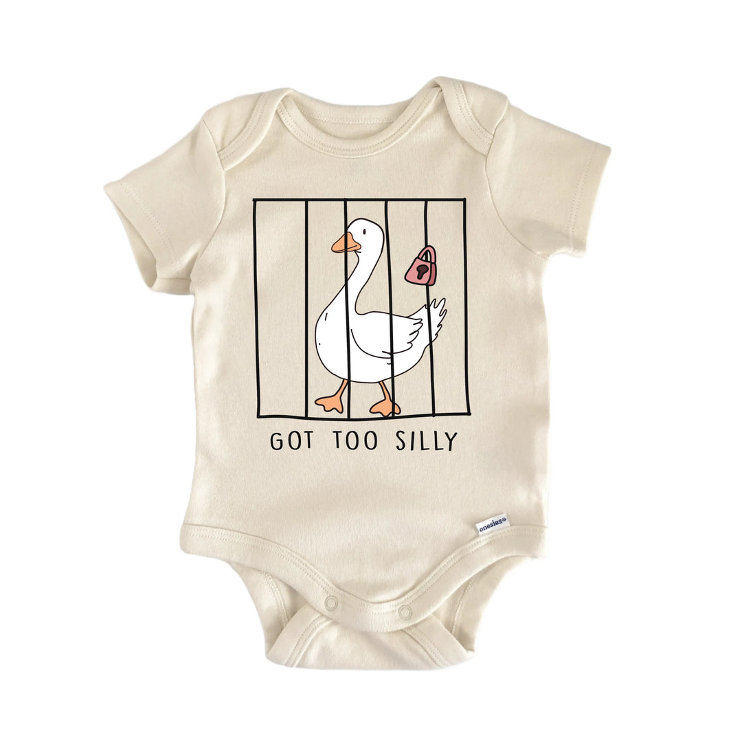 Got Too Silly Goose Jail - Baby Bodysuit  Funny Cute Onesie® | North Fork Forager LLC