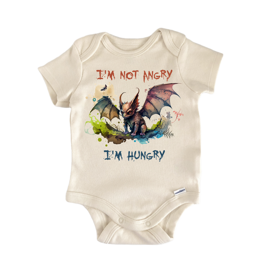 Hangry Hungry Dragon - Baby Bodysuit  Funny Cute Onesie® | North Fork Forager LLC