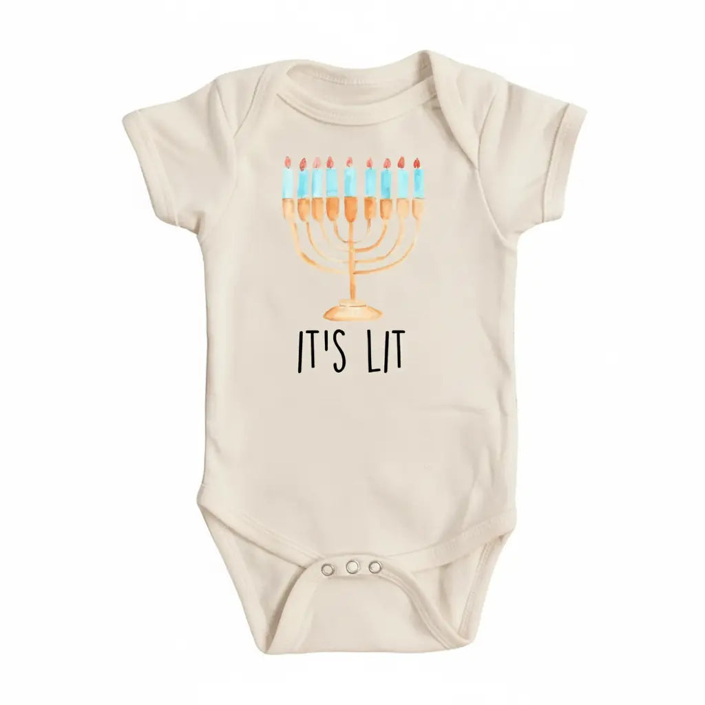 Hannukah Lit - Baby Boy Girl Clothes Infant Bodysuit Funny Cute Newborn  Funny Cute Onesie® | North Fork Forager LLC