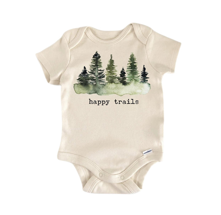 Happy Trails Adventure - Baby Boy Girl Clothes Infant Onesie® Funny Cute Newborn GS1  Funny Cute Onesie® | North Fork Forager LLC