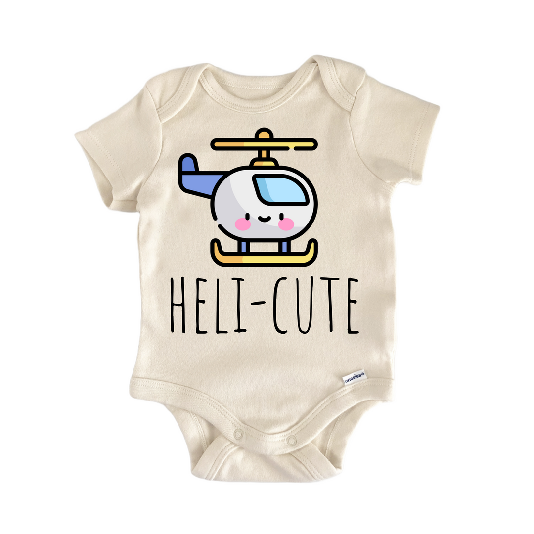 Helicopter Kawaii Pilot - Baby Bodysuit  Funny Cute Onesie® | North Fork Forager LLC