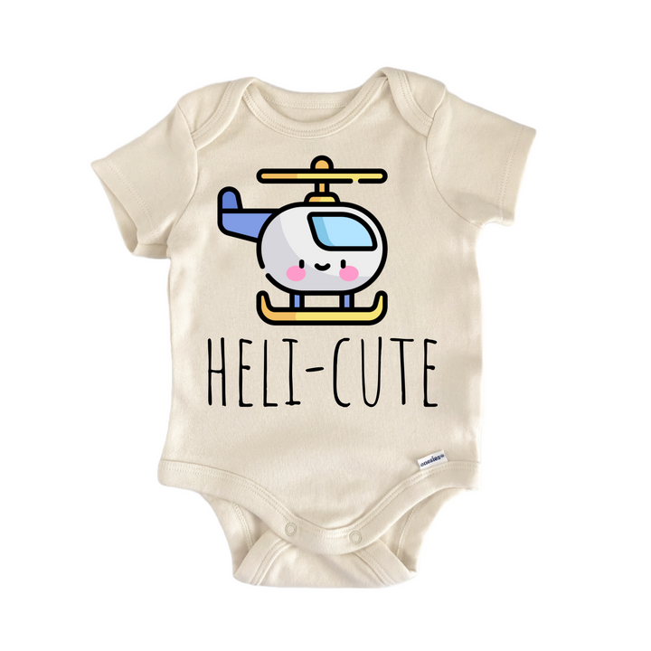 Helicopter Kawaii Pilot - Baby Bodysuit  Funny Cute Onesie® | North Fork Forager LLC