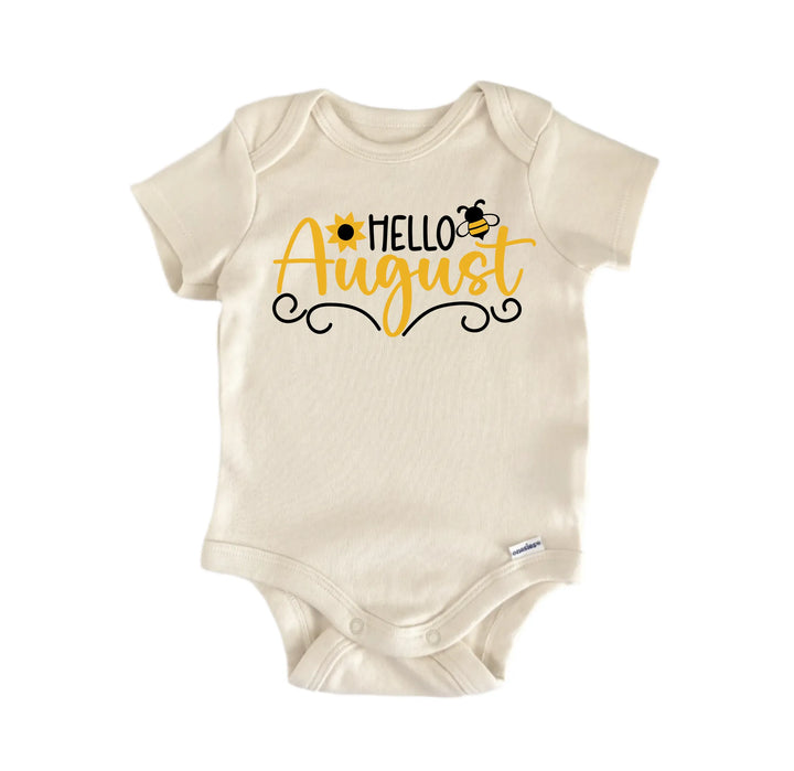 Hello August - Baby Boy Girl Clothes Infant Onesie® Funny Cute GS1  Funny Cute Onesie® | North Fork Forager LLC