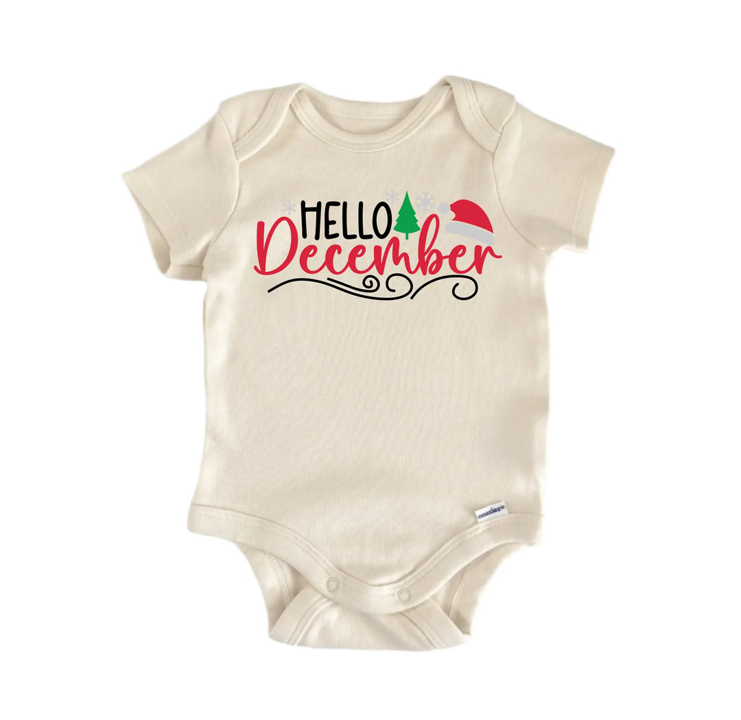 Hello December - Baby Boy Girl Clothes Infant Onesie® Funny Cute GS1  Funny Cute Onesie® | North Fork Forager LLC