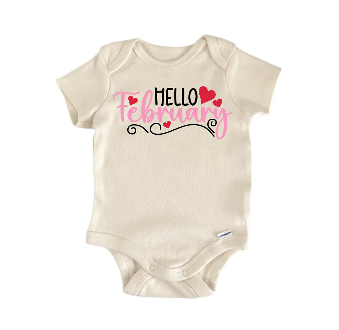Hello February - Baby Boy Girl Clothes Infant Onesie® Funny Cute GS1  Funny Cute Onesie® | North Fork Forager LLC