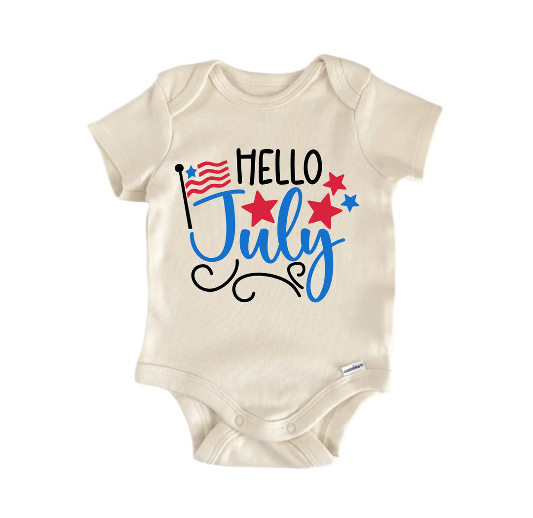 Hello July - Baby Boy Girl Clothes Infant Onesie® Funny Cute GS1  Funny Cute Onesie® | North Fork Forager LLC