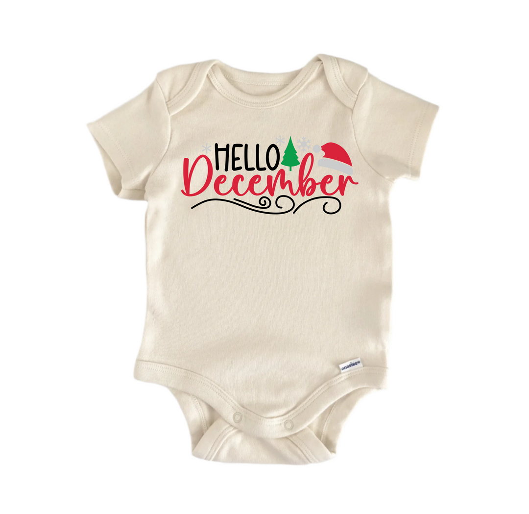 Hello December - Baby Boy Girl Clothes Infant Bodysuit Funny Cute  Funny Cute Onesie® | North Fork Forager LLC
