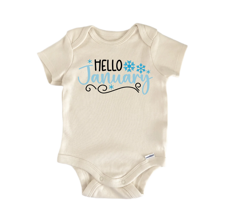 Hello January - Baby Boy Girl Clothes Infant Bodysuit Funny Cute  Funny Cute Onesie® | North Fork Forager LLC