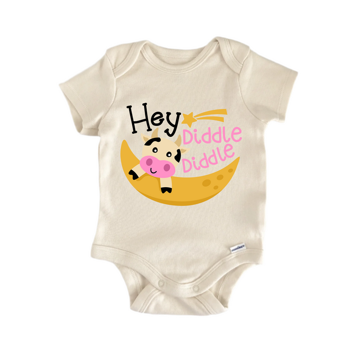 Hey Diddle Diddle Nursery Rhyme  - Baby Boy Girl Clothes Infant Bodysuit Funny Cute