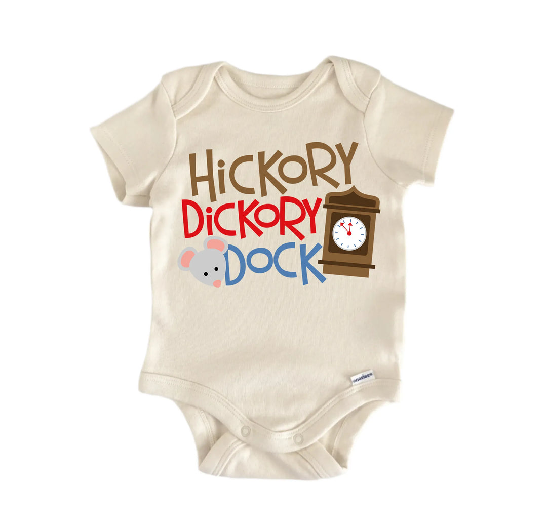 Hickory Dickory Dock Nursery Rhyme  - Baby Boy Girl Clothes Infant Bodysuit Funny Cute  Funny Cute Onesie® | North Fork Forager LLC