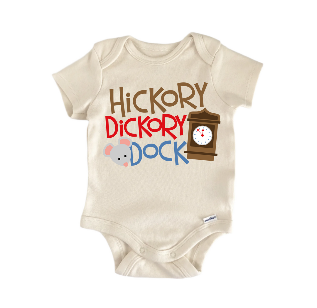 Hickory Dickory Dock Nursery Rhyme  - Baby Boy Girl Clothes Infant Bodysuit Funny Cute