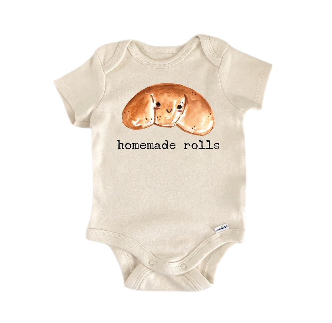 Homemade Rolls Baking - Baby Boy Girl Clothes Infant Onesie® Funny Cute Newborn GS1 BBY  Funny Cute Onesie® | North Fork Forager LLC