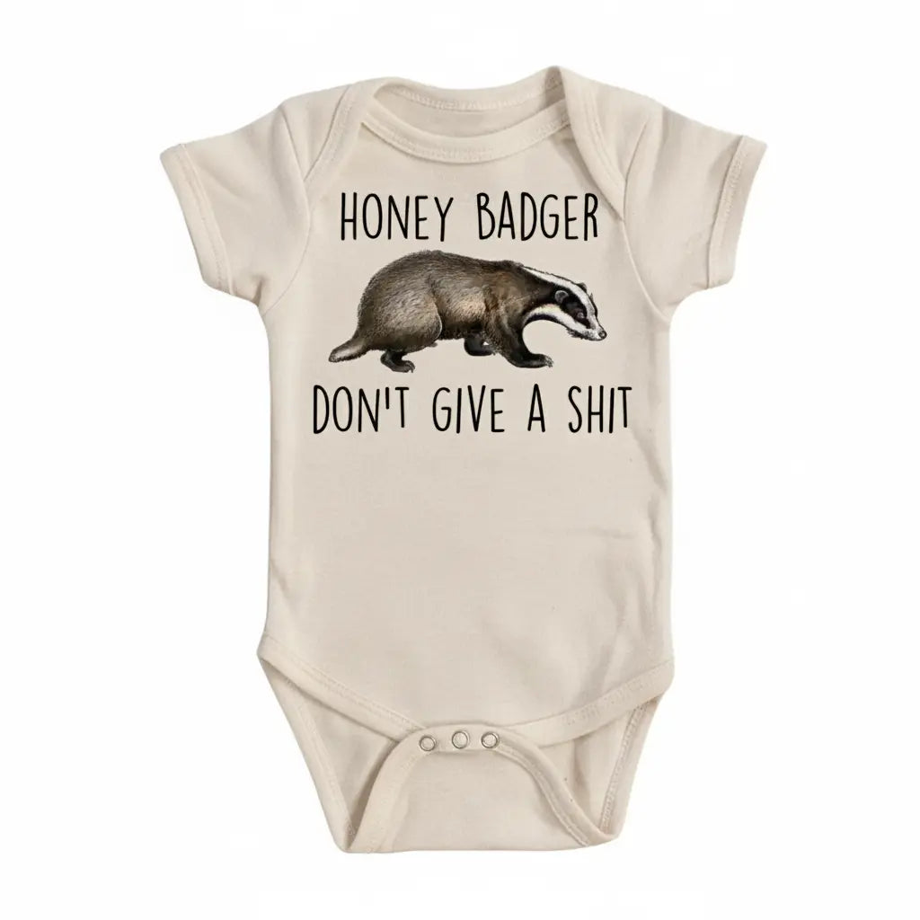 Honey Badger Care - Baby Boy Girl Clothes Infant Onesie® Funny Cute Newborn GS1  Funny Cute Onesie® | North Fork Forager LLC