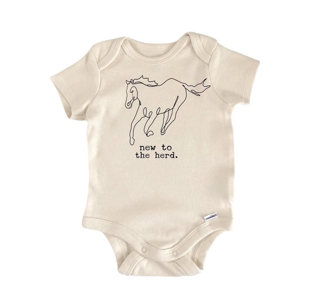 Horse Herd - Baby Boy Girl Clothes Infant Bodysuit Funny Cute Newborn  Funny Cute Onesie® | North Fork Forager LLC