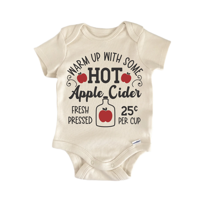 Hot Apple Cider Fall - Baby Boy Girl Clothes  Bodysuit Funny Cute  Funny Cute Onesie® | North Fork Forager LLC