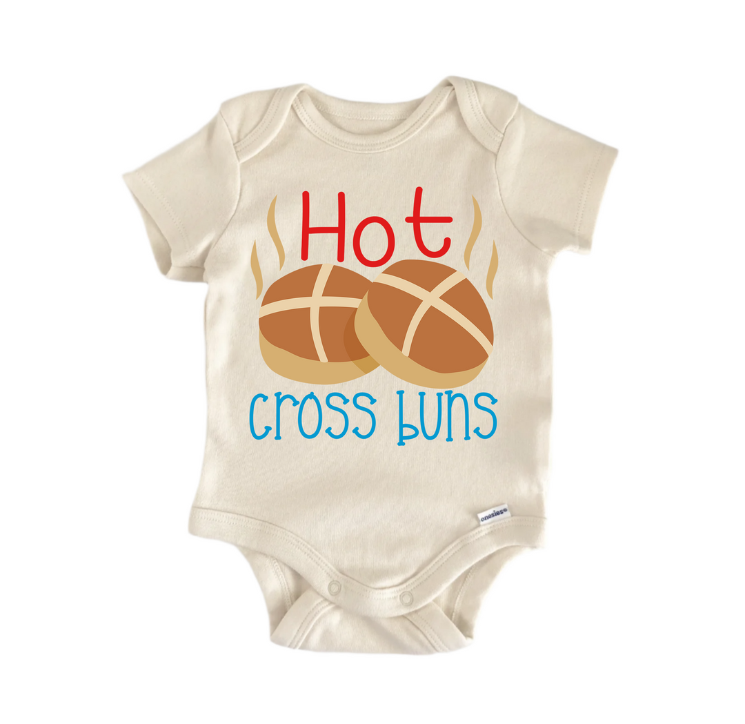 Hot Cross Buns Nursery Rhyme  - Baby Boy Girl Clothes Infant Bodysuit Funny Cute  Funny Cute Onesie® | North Fork Forager LLC