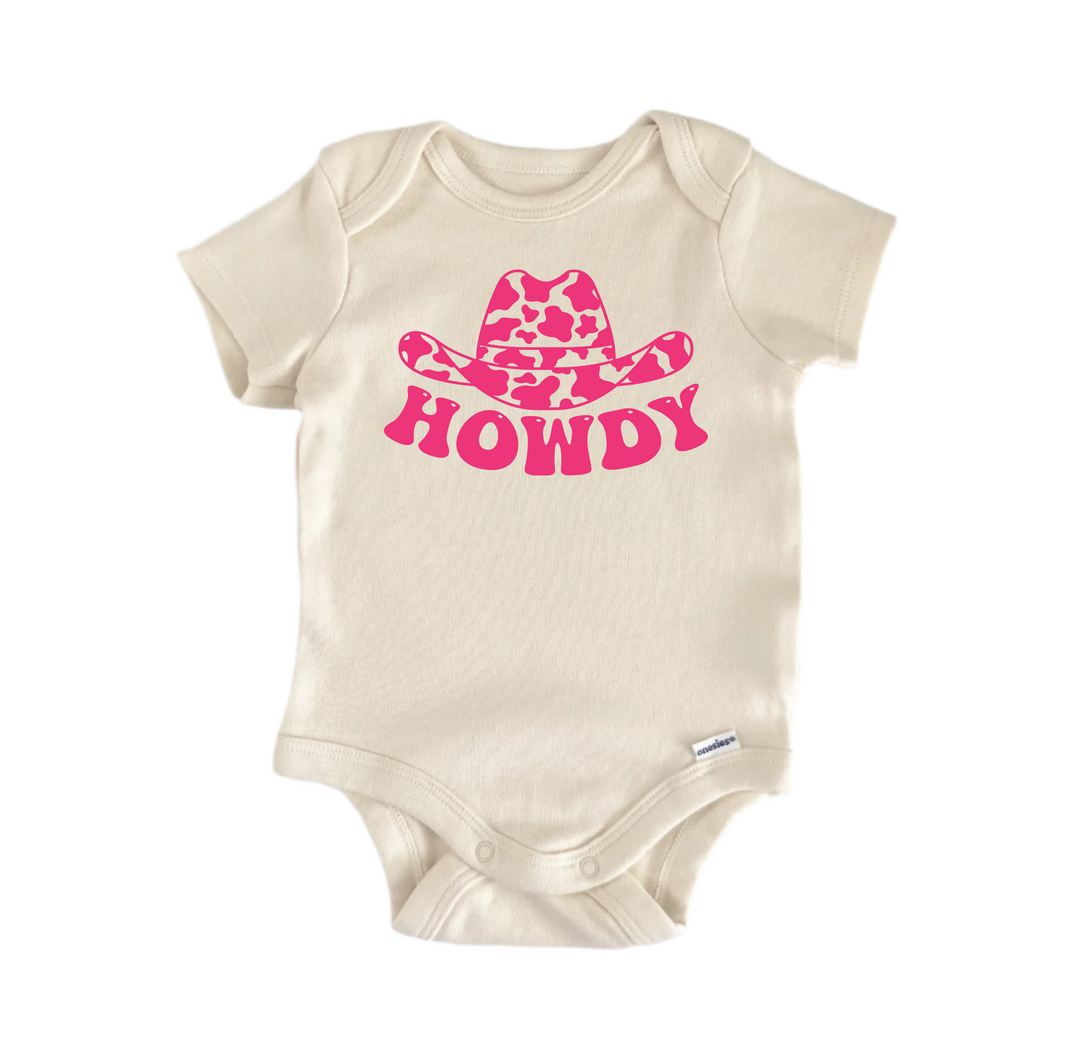 Howdy Cowboy Hat  Western -  Baby Boy Girl Clothes Infant Bodysuit Funny Cute Newborn  Funny Cute Onesie® | North Fork Forager LLC