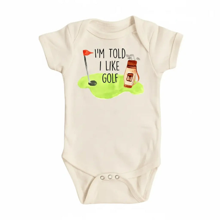 I Love Golf - Baby Boy Girl Clothes Infant Bodysuit Funny Cute Newborn  Funny Cute Onesie® | North Fork Forager LLC