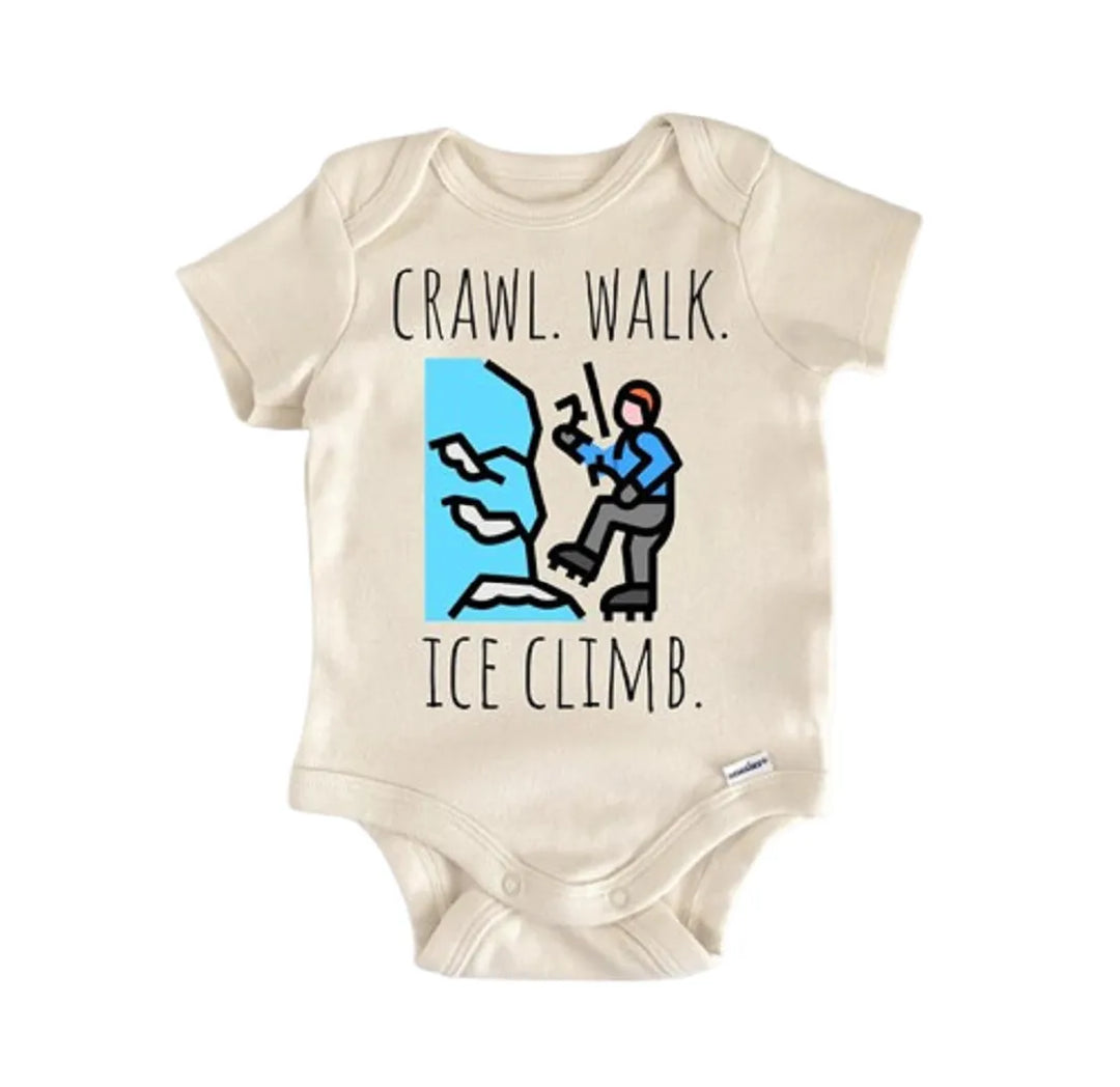 Ice Climber Climbing - Baby Boy Girl Clothes Infant Bodysuit Funny Cute Newborn  Funny Cute Onesie® | North Fork Forager LLC