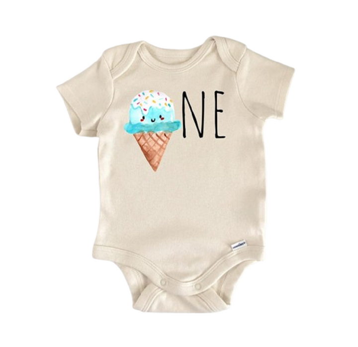 Ice Cream Birthday 1st One - Baby Boy Girl Clothes Infant Bodysuit Funny Cute Newborn  Funny Cute Onesie® | North Fork Forager LLC