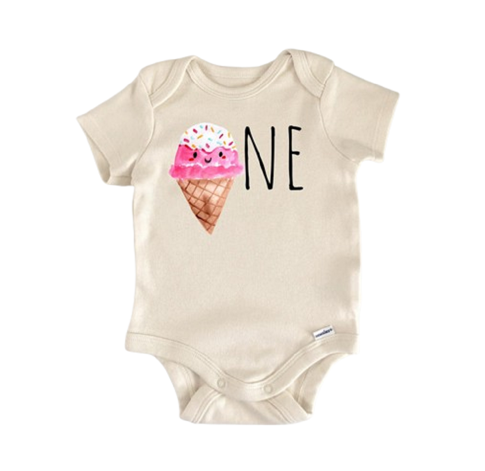 Ice Cream Birthday 1st - Baby Boy Girl Clothes Infant Bodysuit Funny Cute Newborn  Funny Cute Onesie® | North Fork Forager LLC