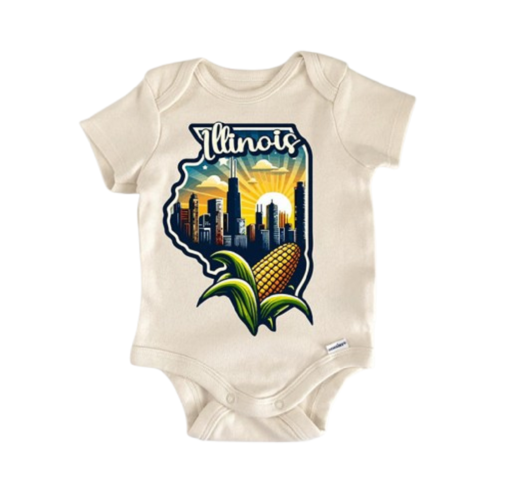 Illinois Chicago - Baby Boy Girl Clothes Infant Bodysuit Funny Cute Newborn  Funny Cute Onesie® | North Fork Forager LLC