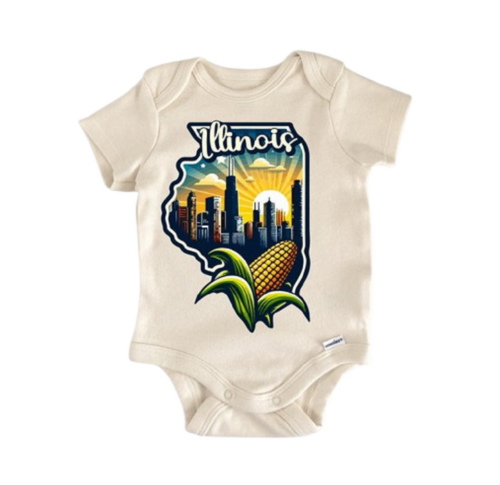 Illinois Chicago - Baby Boy Girl Clothes Infant Bodysuit Funny Cute Newborn  Funny Cute Onesie® | North Fork Forager LLC