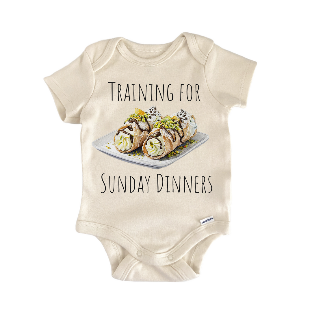Italian Cannoli Pastry Italy Foodie Pasta - Baby Bodysuit  Funny Cute Onesie® | North Fork Forager LLC