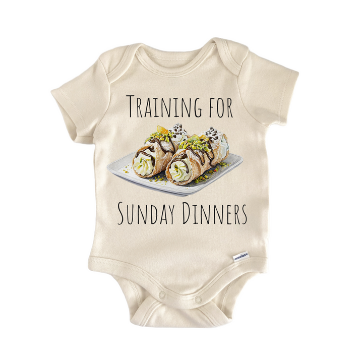 Italian Cannoli Pastry Italy Foodie Pasta - Baby Bodysuit  Funny Cute Onesie® | North Fork Forager LLC
