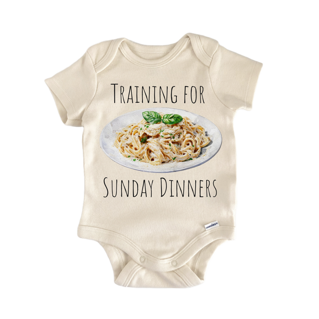Italian Fettuccine Alfredo Pasta Italy Foodie - Baby Bodysuit  Funny Cute Onesie® | North Fork Forager LLC