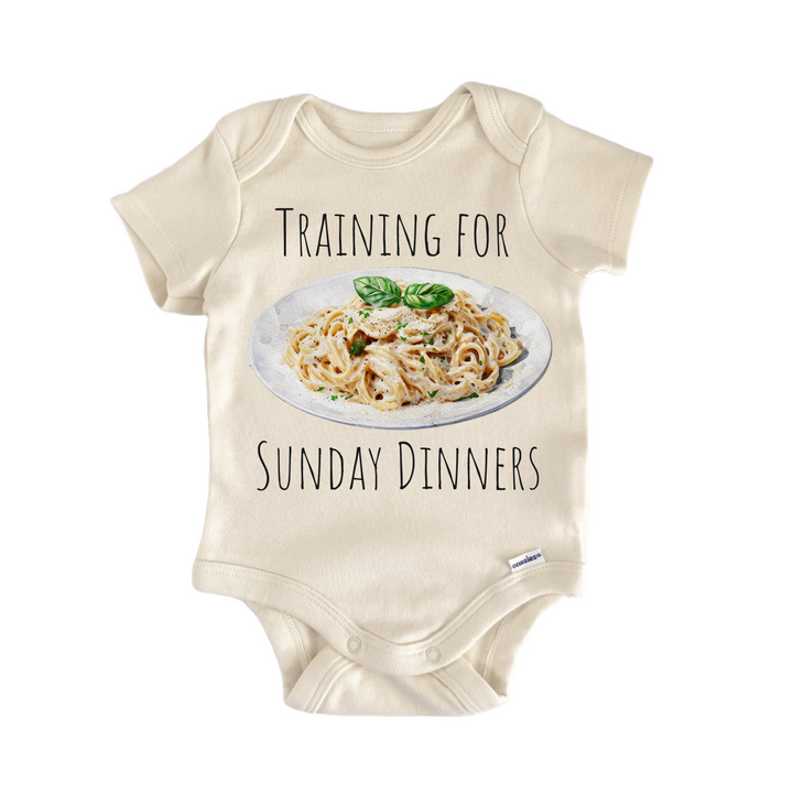 Italian Fettuccine Alfredo Pasta Italy Foodie - Baby Bodysuit  Funny Cute Onesie® | North Fork Forager LLC
