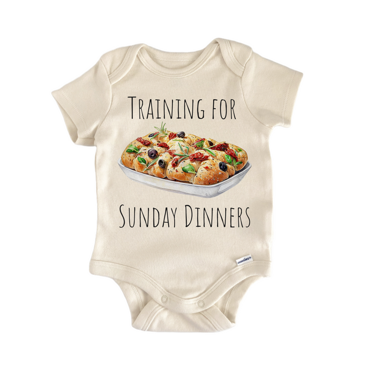 Italian Focaccia Bread Italy Foodie - Baby Bodysuit  Funny Cute Onesie® | North Fork Forager LLC